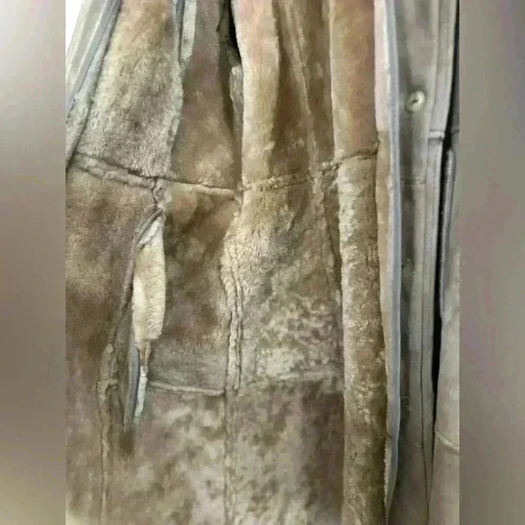 Vintage Morland's of England Long Lambskin & Suede Leather Women's Coat Sz 8 - Picture 6 of 14